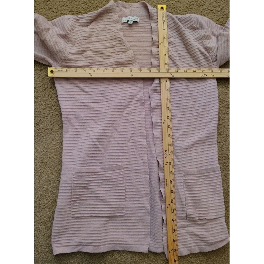 Keren Hart Women's Pink Folded Cardigan Front Pockets Fitted Size‎ Medium